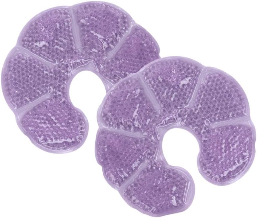 Almohadillas Terapia Mama, 3 en 1 de Refrigeración y Calor para el Pecho, Mujeres Accesorio de Lactancia, Aliviar el Dolor y la Hinchazón de los Senos, 2 Unidades (morado)
