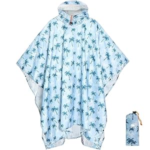 ANYOO Waterproof Rain Poncho for Adults Lightweight Raincoat for Men Women Jacket Coat Hooded for Hiking Outdoor Activities