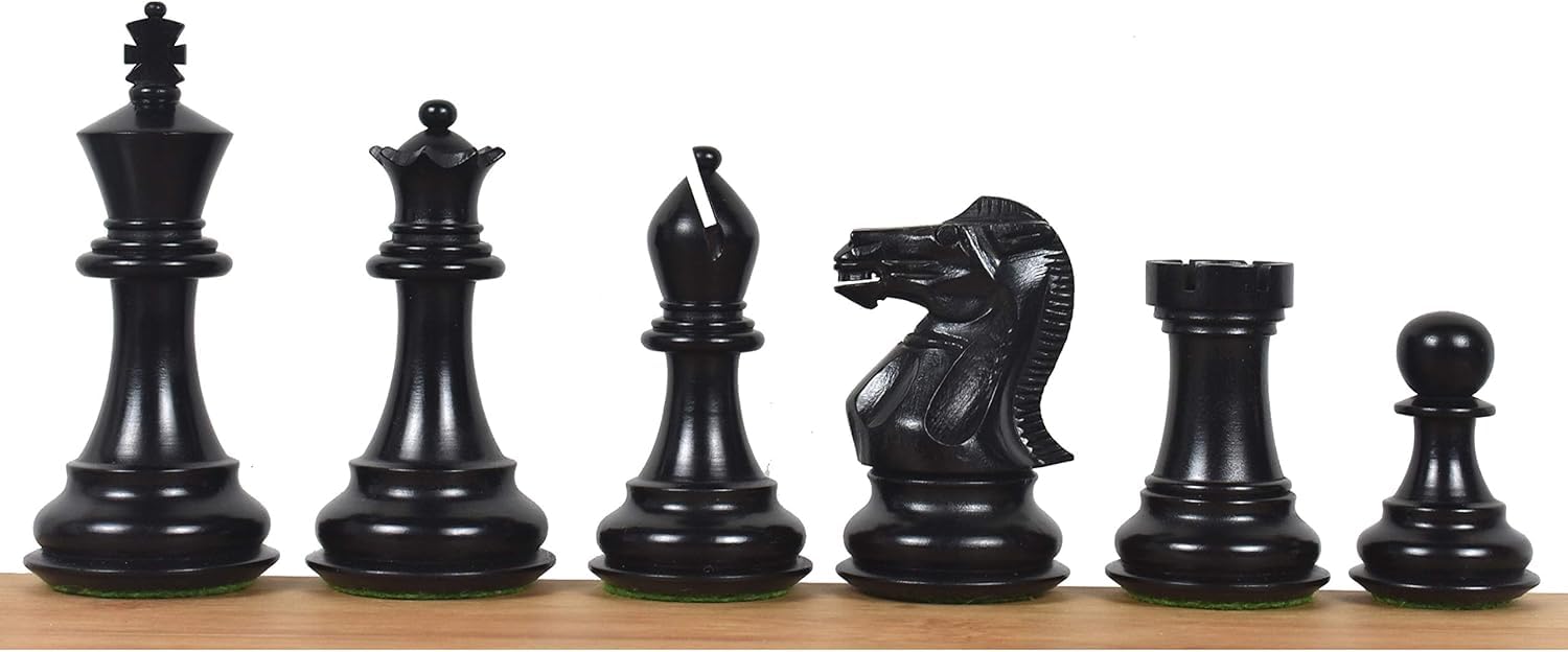 CHESSCRTournament - Set di scacchi da torneo, in legno di bosso ebanizzato, 9 cm, peso 1 kg, stile Staunton