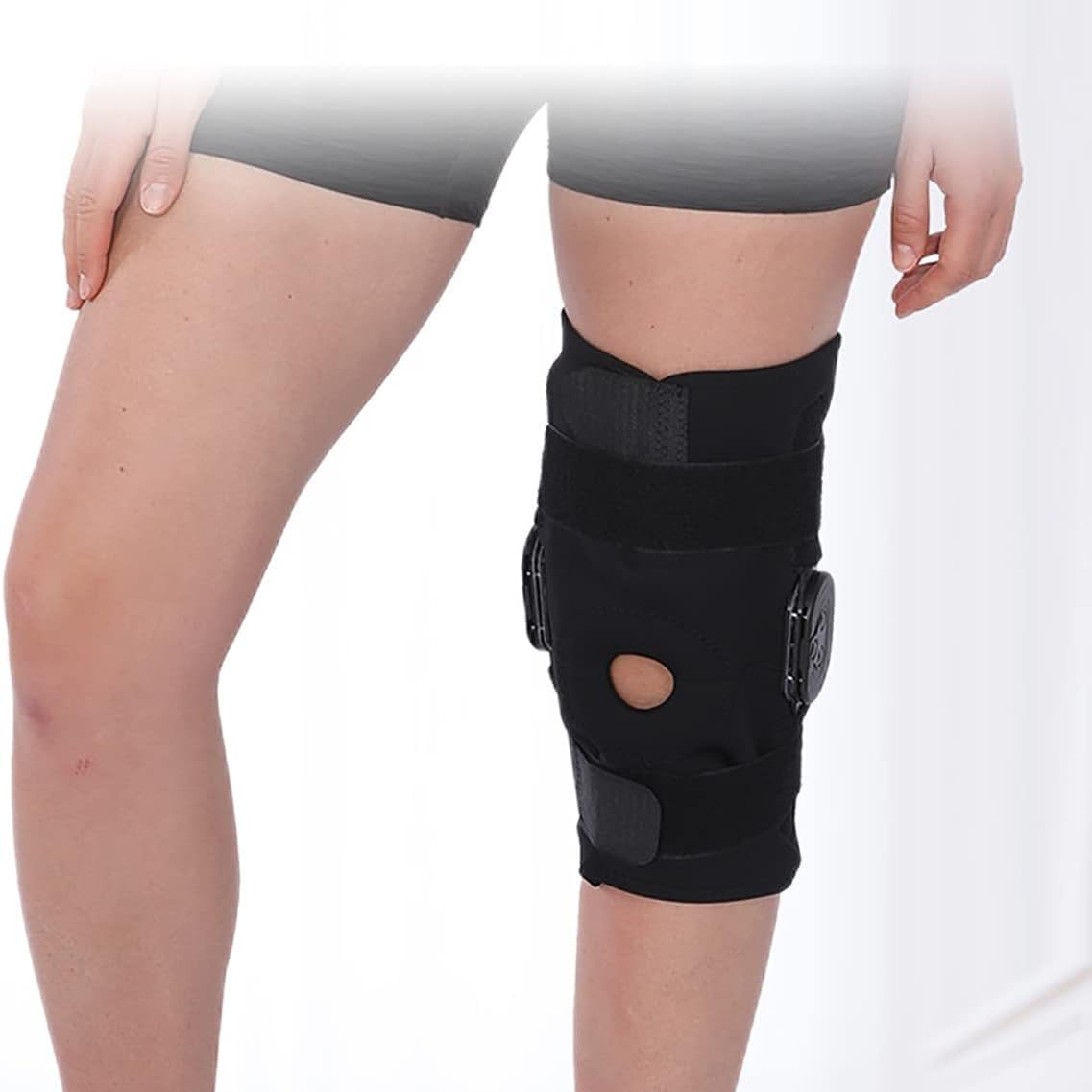 2 szt. krótkie nakolanniki zawiasowe, stabilizator stawu kolanowego 360°, regulowany w zakresie 0-90°, miękki, wygodny, oddychający materiał, do stabilizacji pooperacyjnego złamania więzadła łąkotki
