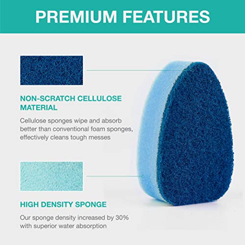 Image of Dishwand Sponge Refills, Non Scratch Dish Wand Refills Replacement Heads | 6Pack Heavy Duty Scrub Brush Dispenser, Fits Soap Dispensing Handle, Dishwashing Cleaning Kitchen Sink Dishwasher Scrubbers