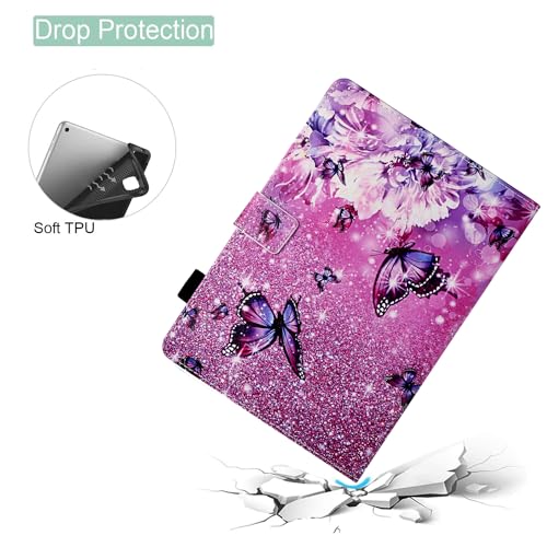 BYCeKe Case for Fire HD 10 Tablet (9th/7th/5th Generation, 2019/2017/2015 Release), PU Leather Folio Stand Cover Case for Fire HD 10 9th Generation/7th Generation, Auto Sleep Wake - Butterflies by BYCeKe - Image 3