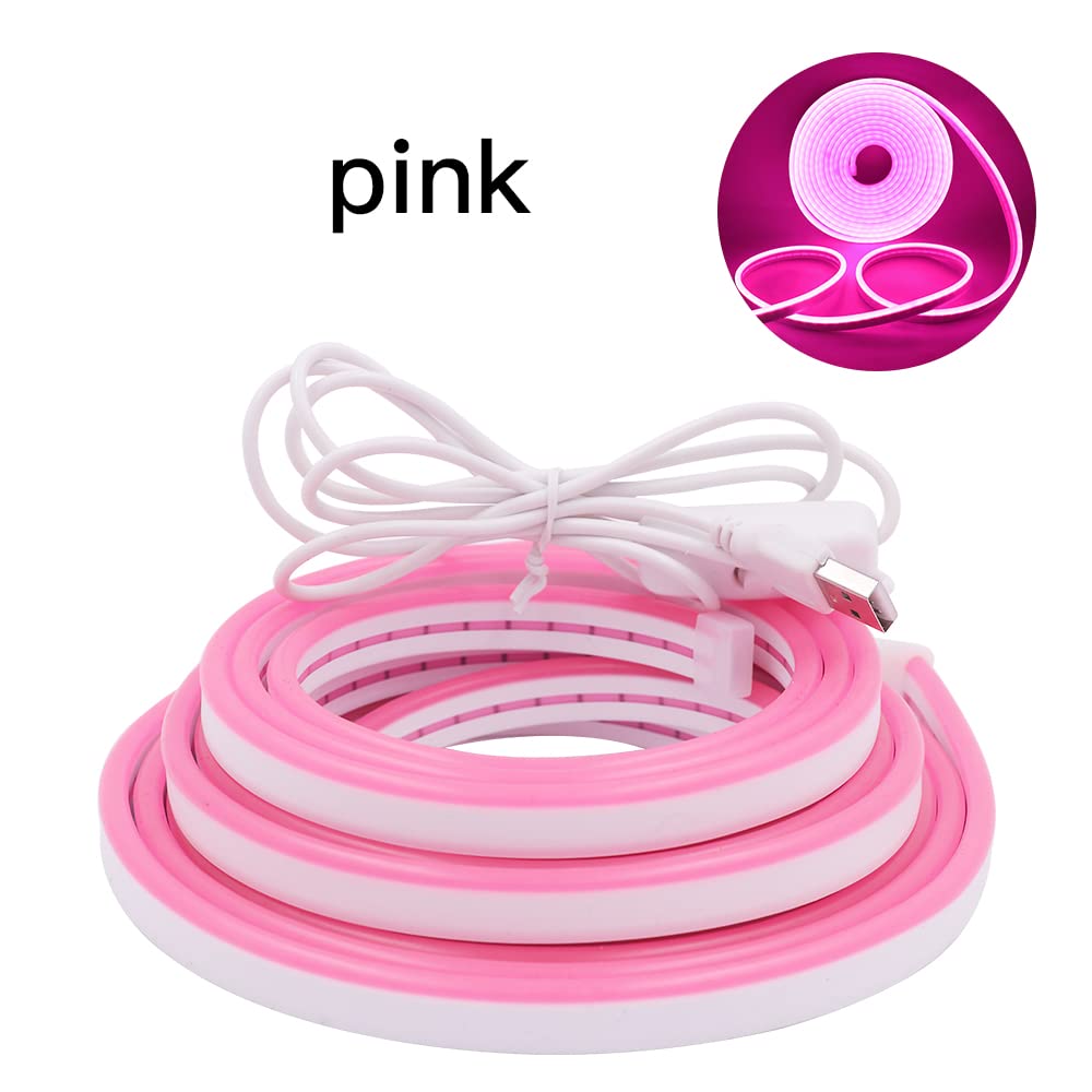 Wisada 2M LED Neon Rope Light with On/Off, Pink Light Waterproof Flexible LED Strip Light, DIY Design - Image 4