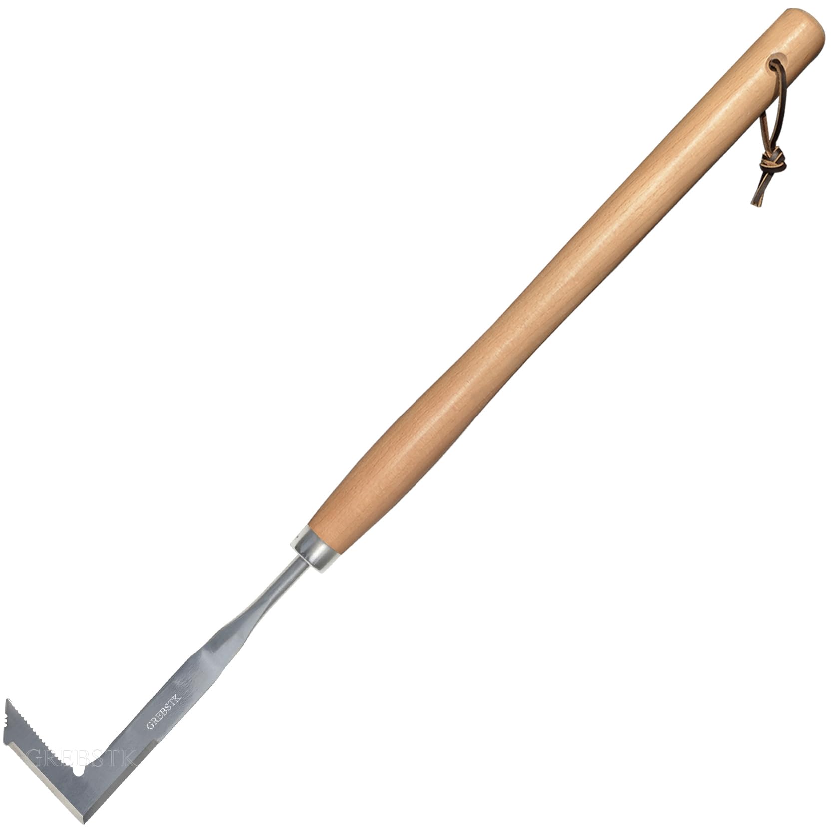 GREBSTKCrack Weeder Crevice Weeding Tool Stainless Steel Manual Weeder Beech Handle Gardening Tool, 22.4 inch