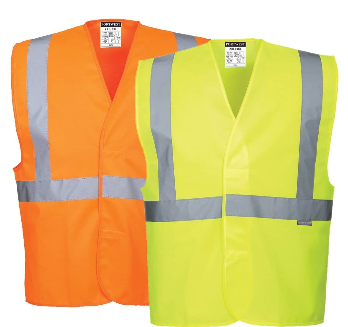 Portwest Hi-Vis One Band and Brace Vest, Size: S/M, Colour: Orange, C472ORRS/M, S-M - Image 4