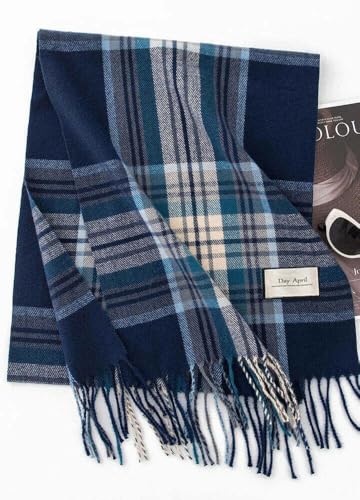 Classic-Plaid Wniter-Scarf for Women Men Soft Warm Cold Weather Scarves with Tassels(15'' X 79'')2
