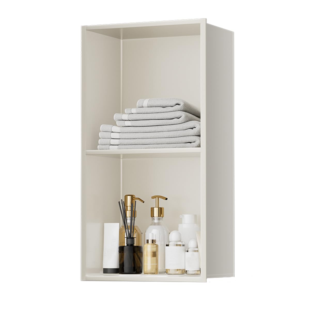 Niche de douche en acier inoxydable 304 gris encastrée à double étagère