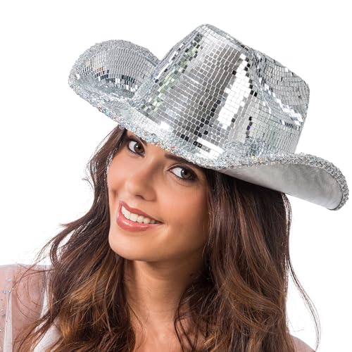 Chapeau de cowboy à paillettes pour soirée disco et enterrement de vie de jeune fille