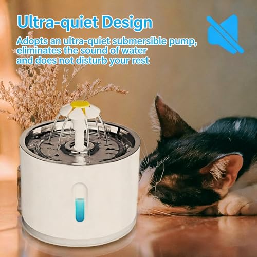 Bebedero para gato automático 2.4L acero inoxidable miniatura 4