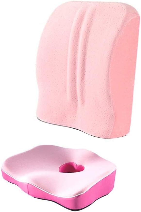 Lumbar Pillow - Seat Cushion Orthopedic Memory Foam and Lumbar Support Pillow Back Support Pillow by Upper and Lower Back for Chair Back Pain(D)