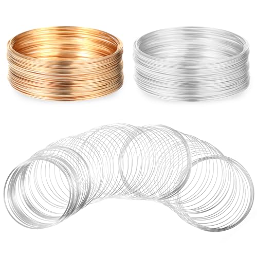 200 Loop Silver Jewelry Wire for Beads - Memory Wire for Bracelets & DIY Crafts Making