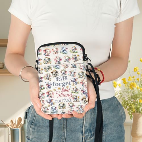 G2TUP Elephant Crossbody Bag Elephant Lovers Gift Never Forget How Strong You Are Elephant Shoulder Bag Elephant Merch4
