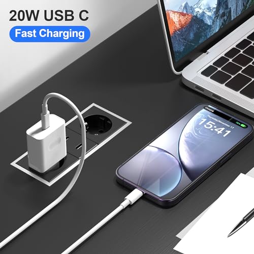 Cargador-iPhone-Carga-Rapida-for-iPhone-1414-Pro14-Pro-Max14-Plus-13-12-11-XS-XS-MAX-XR-X-20W-USB-C-Enchufe-con-2M-Cable-Cabezal-Adaptador-Pared-Charger-Corrient-Trefard