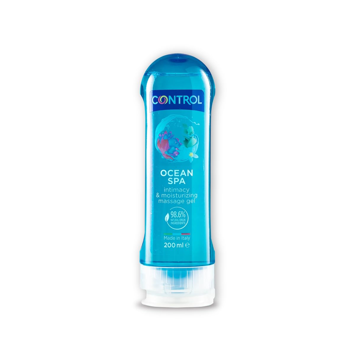 Control Ocean Spa Gel Massaggio 2 in 1 A Base D'Acqua All'Aroma Di Brezza Marina con 98,​6% di ingredienti naturali, 100% Made in Italy, 200 ml