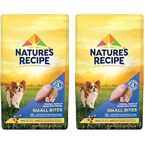 Nature′s Recipe Small Bites Chicken, Barley & Brown Rice Recipe Dry Dog Food, 4 lb. Bag (Pack of 2) Cover