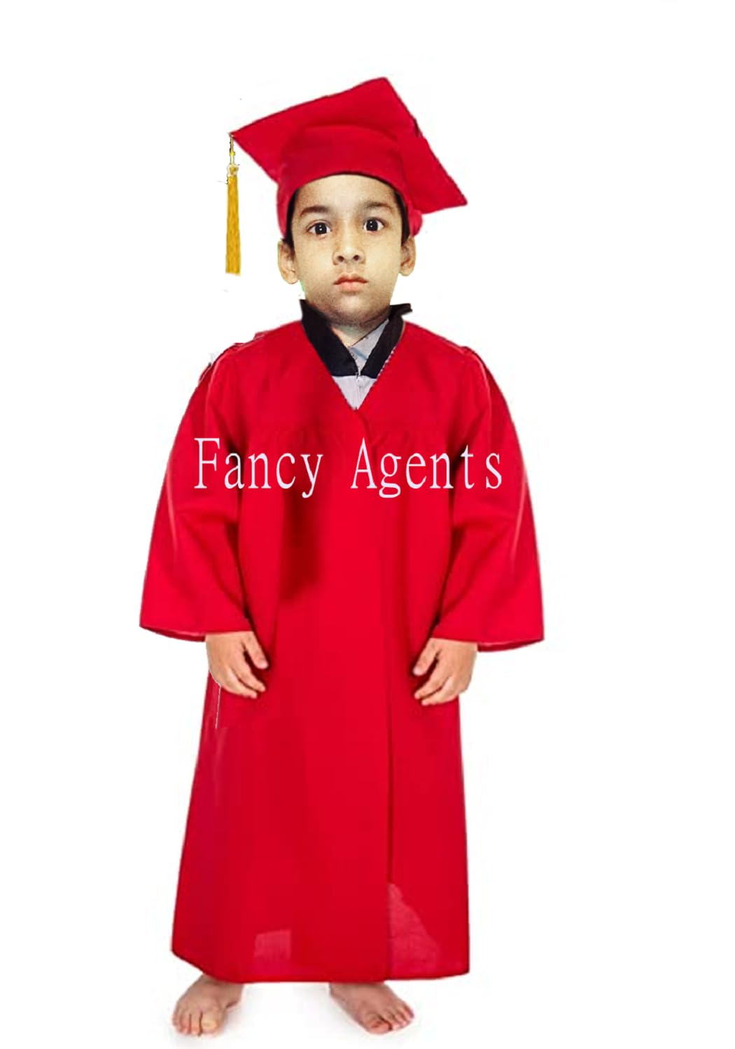 Fancy Agents Convocation Gown for Kids| Graduation Gown Combo| Degree Gown Fancy Dress| Academic Gown with Cap for Kid Boys and Girls- Ideal for Graduation Ceremonies, School Events