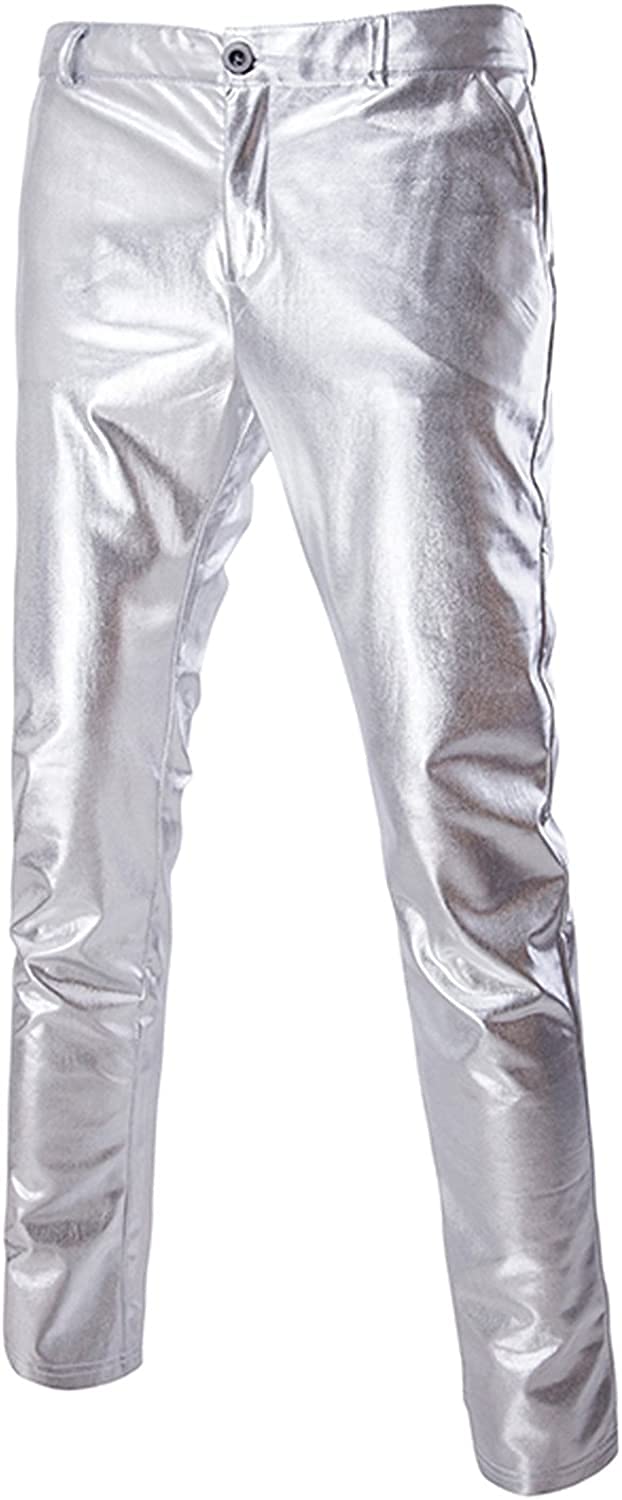 PARKLEES Pantalon de costume pour homme Night Club Metallic Gold / Pantalon jambe droite