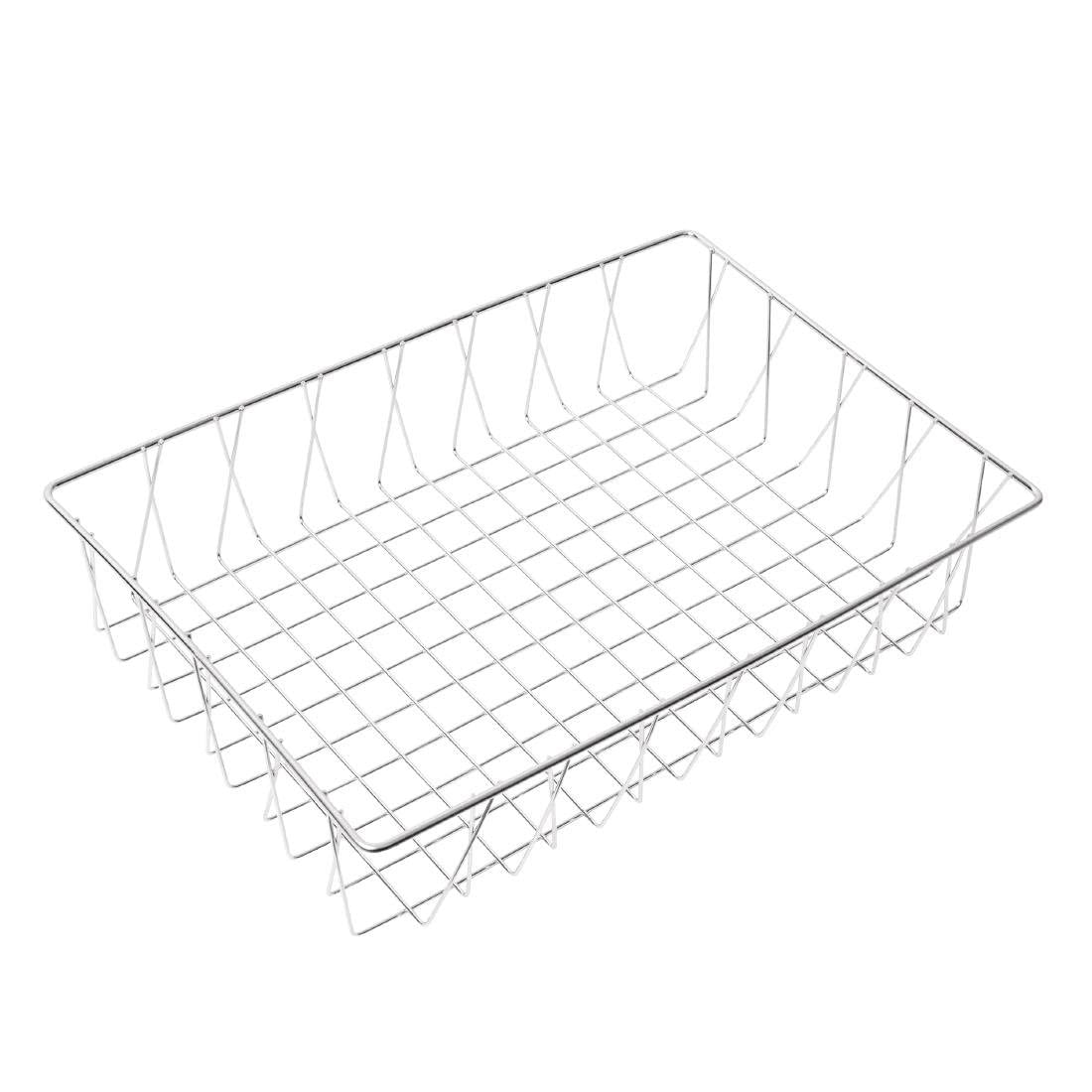 Olympia Kosz ekspozycyjny z drutu St/St 450 x 300 x 100 mm uchwyt ze stali nierdzewnej piekarnie