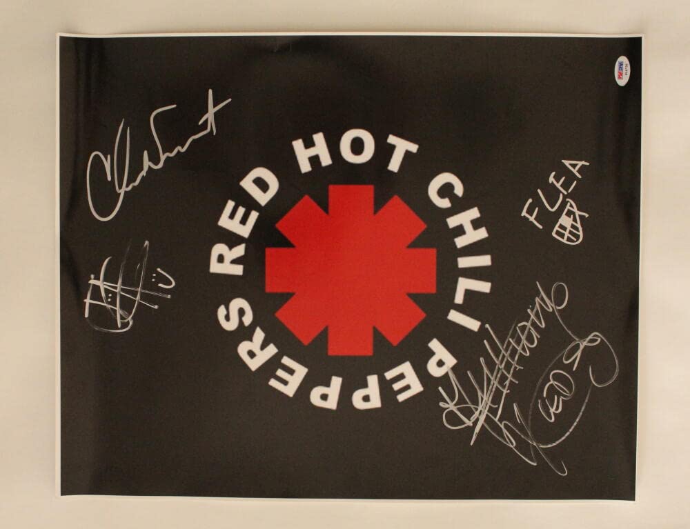 RED HOT CHILI PEPPERS FULL BAND (X4) SIGNED AUTOGRAPH 16X20 PHOTO