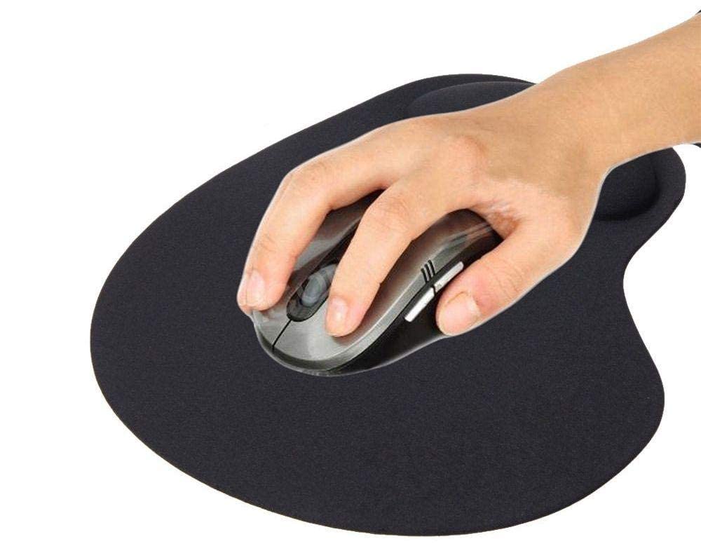 Black Non-Slip Comfortable Mouse Pad With Wrist Rest Gel