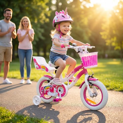 Actionbikes Kinderfahrrad Unicorn 12 Zoll - Kinder Fahrrad für Mädchen...