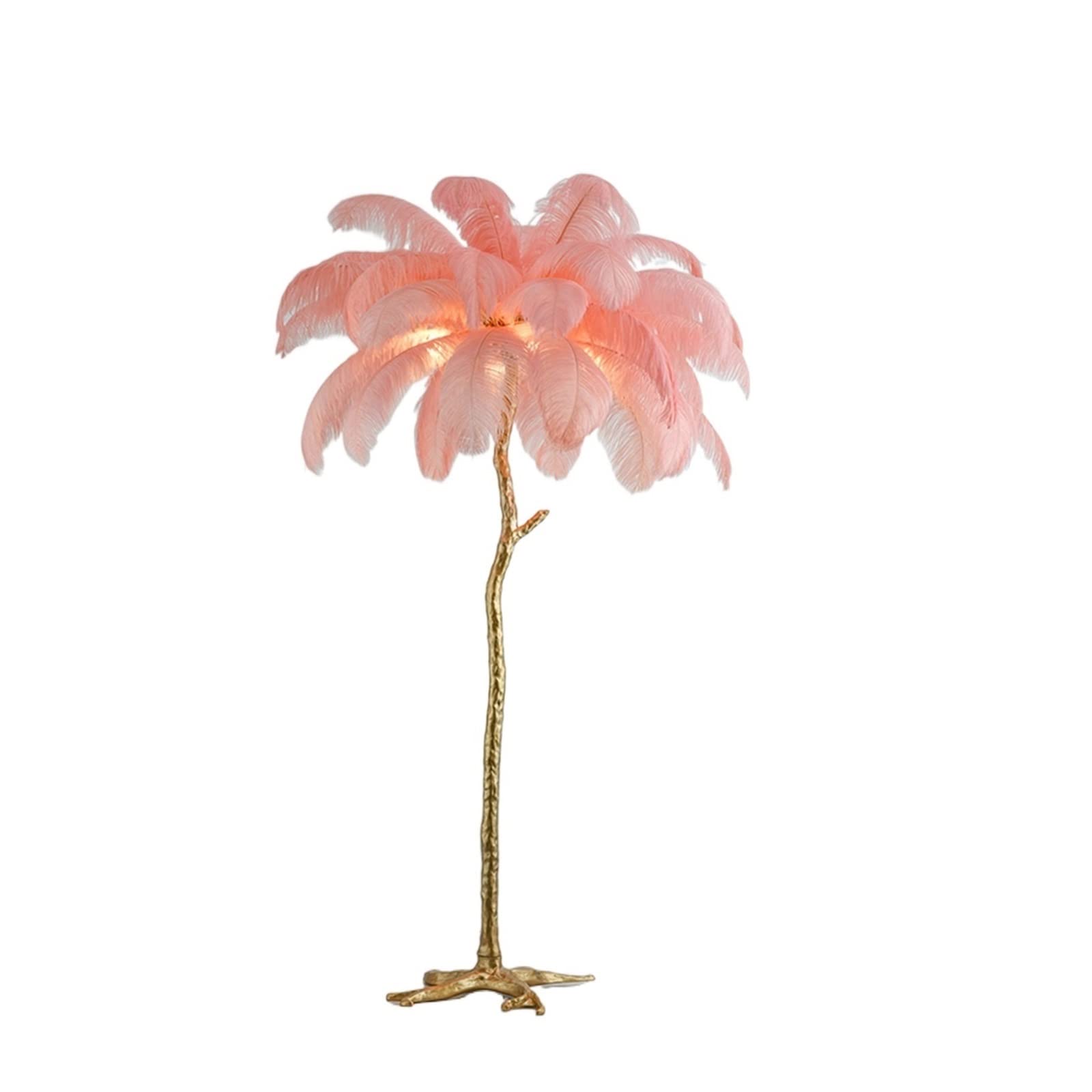 LJHFG63KUYT Standing Lamps Feather Floor Lamp Living Room Bedroom Holiday Decoration Atmosphere Bedside Personalized Desk (excluding Light Source) Decorate(Pink)