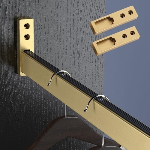 Poteau de garde-robe avec supports 150 cm doré pour corriger un placard tordu