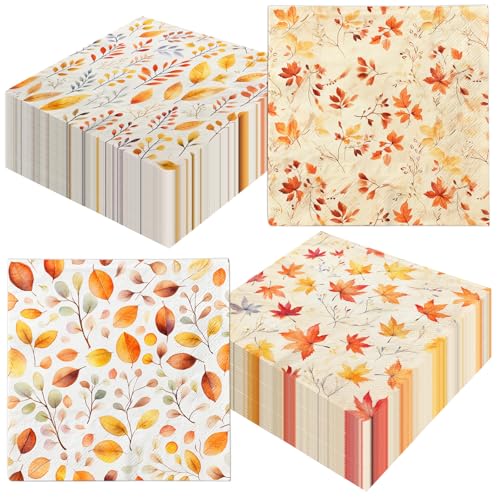 HAKOTI Fall Napkins 40Pcs Maple Leaves Fall Paper Napkins Disposable Fall Party Decorations Napkins for Thanksgiving Autumn Harvest Party Supplies Fall Disposable Napkins for Fall Party Supplies