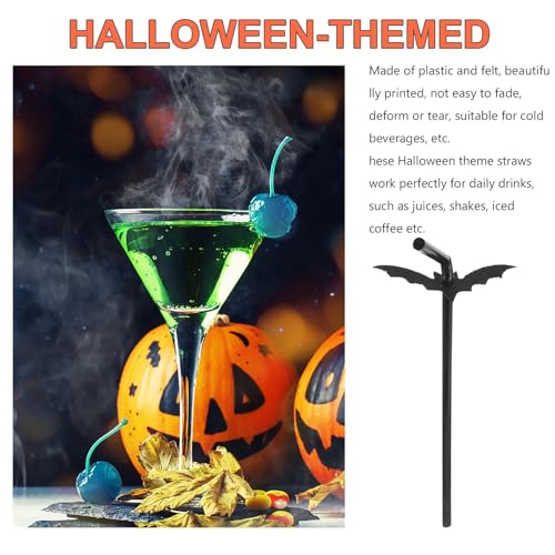 10 pitillos de plástico negro para fiesta de Halloween miniatura 3
