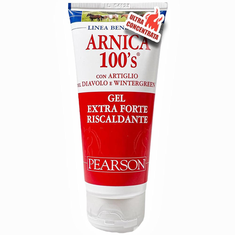 ARNICA 100'S® - Arnica per Cavalli, Gel Extraforte Riscaldante Pearson [100ml]. Crema Arnica Forte con Artiglio del Diavolo e Wintergreen. Pomata Defaticante e Rilassante (100 ML)