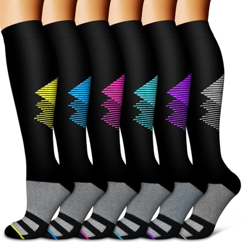 Image of Copper Compression Socks for Women & Men (6 pairs) - Best Support for Nurses, Running, Hiking, Recovery