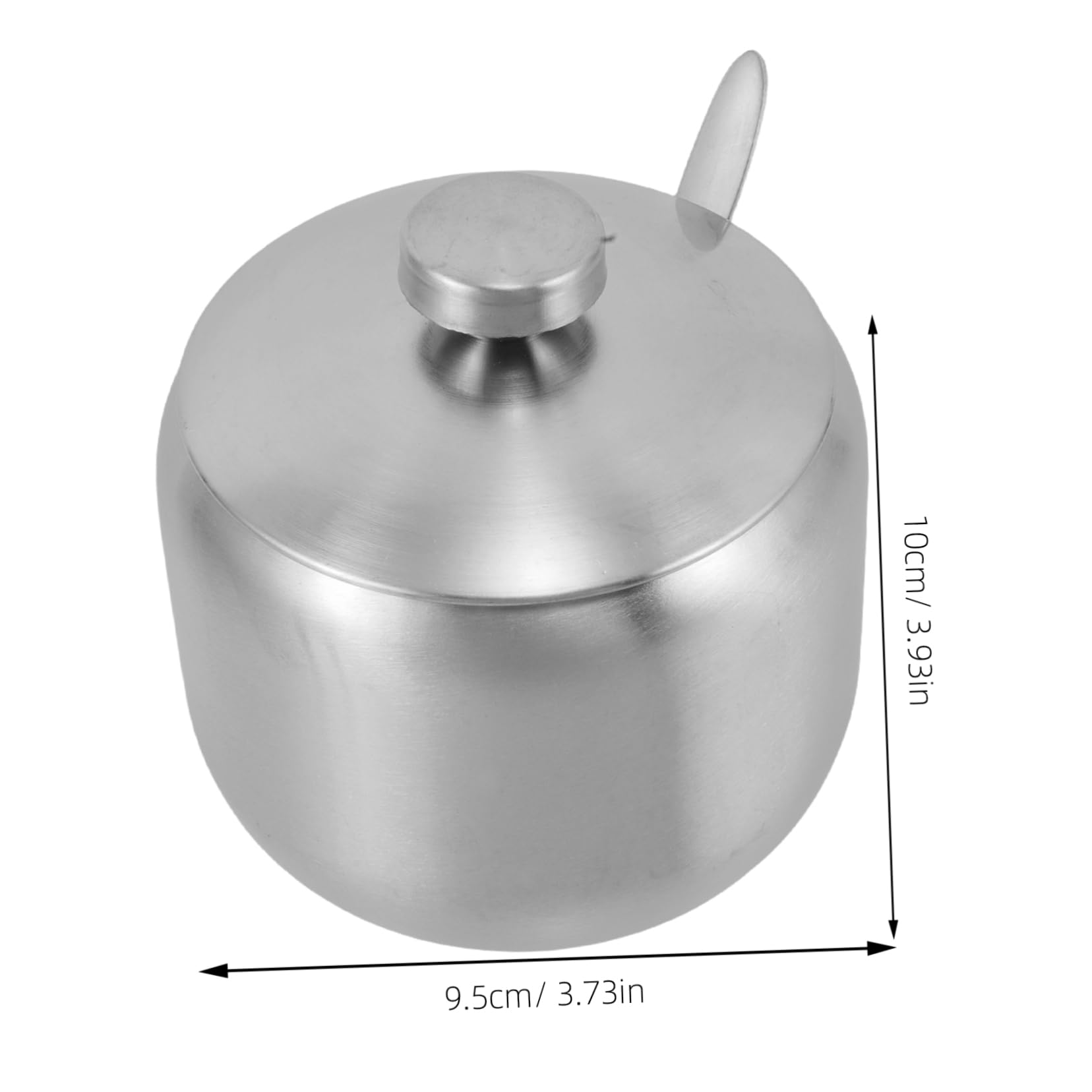 SOLUSTRE Elegant Round Condiment Jars Stainless Steel Salt Sugar Holders Freshness Sealed Spice Containers