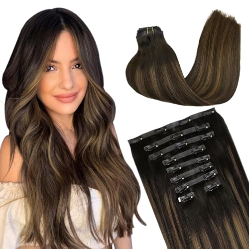Image of GOO GOO Seamless Clip in Hair Extensions Real Human Hair Remy Extensions