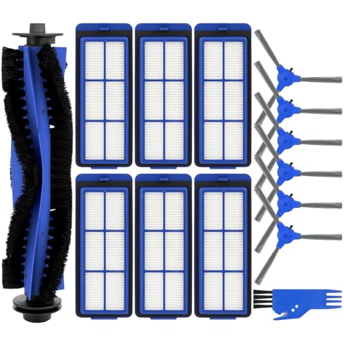 14PCS Ersatzteil-Set für Eufy RoboVac 11S Max 15C Max 30C Max G30 Edge und G10 Hybrid Staubsaugerroboter: 1 Hauptbürste 6 Seitenbürsten und 6 Filter