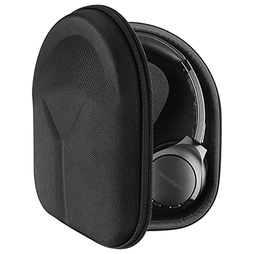 Geekria UltraShell Case Compatible with Anker Soundcore Life Q35, Life Q20+, Life Q20, Life Q30 Headphones, Replacement Protective Hard Shell Travel Carrying Bag with Cable Storage (Black)