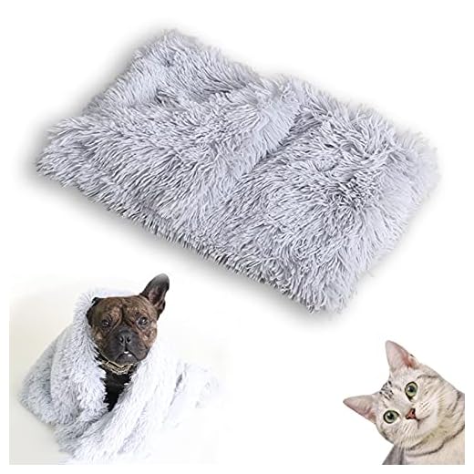 NA Manta de Perro Mantas Gato Felpa Mantas Mascotas Colchón Suave Esponjosas Alfombra mullidas Perro Suave calentita Colchón Estera Gato Cálida Doble Cara Lavable Fibra superfina Gris 78x54cm