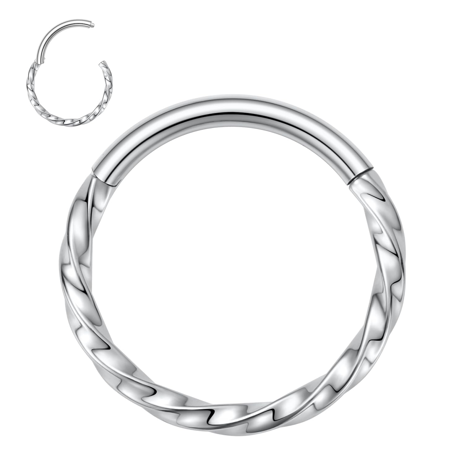 hengkaixuan Unique Animal Shape Septum Nose Ring Septum Jewellery 16G Daith Earrings Surgical Steel Nose Hoop Septum Clicker Conch Piercing Jewellery Rook Helix Tragus Cartilage Lobe Hoop Earring — view 37
