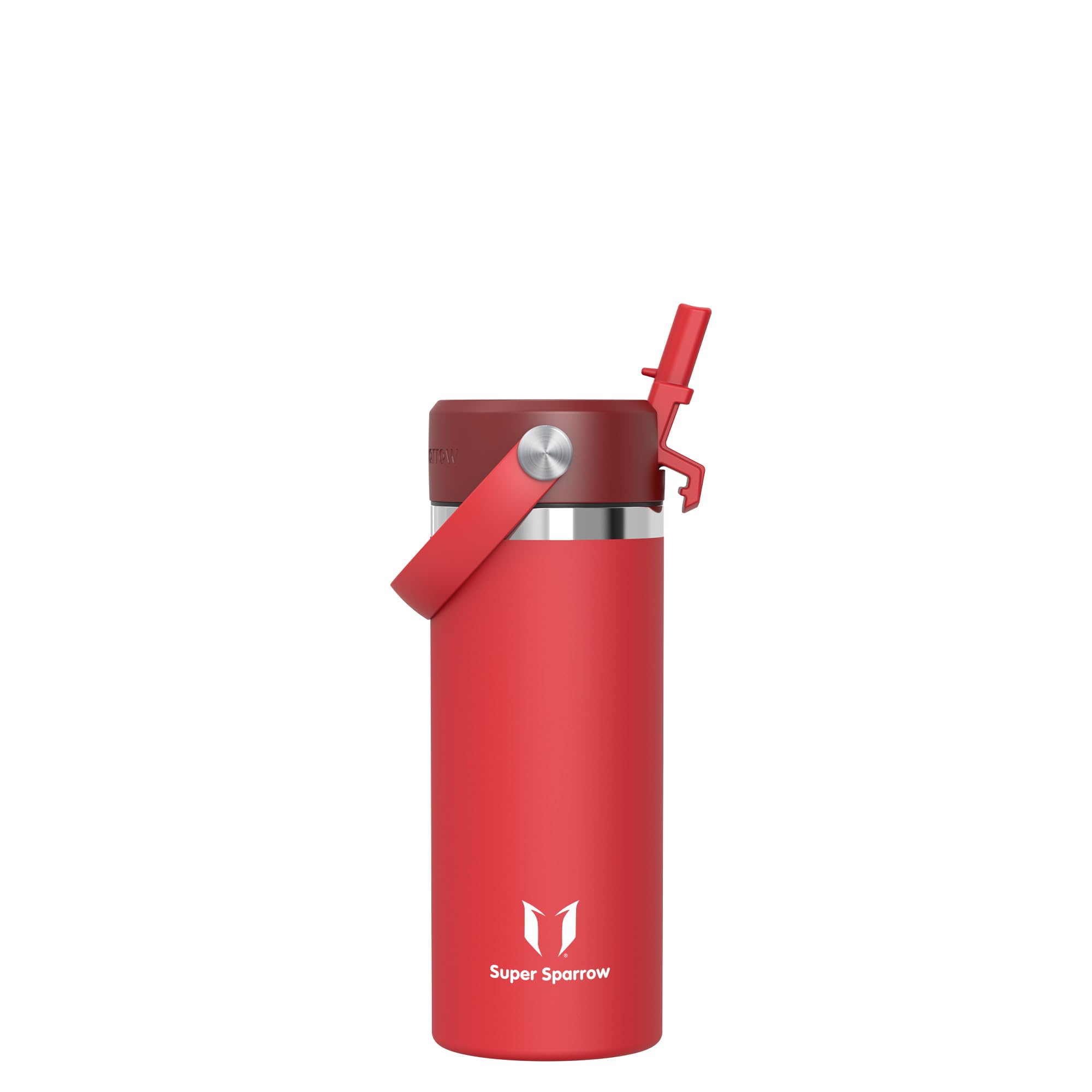 Sparrow Insulated Water Bottle Kids - 500ml - Wide Mouth Metal Bottles - SwivelSip Flask with Straw Lid - BPA-Free, Leakproof, Ergonomic - Ideal for Work, Gym, Travel, Sports