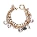 Gold Tone Chain Inspired Charm Bracelet for Women