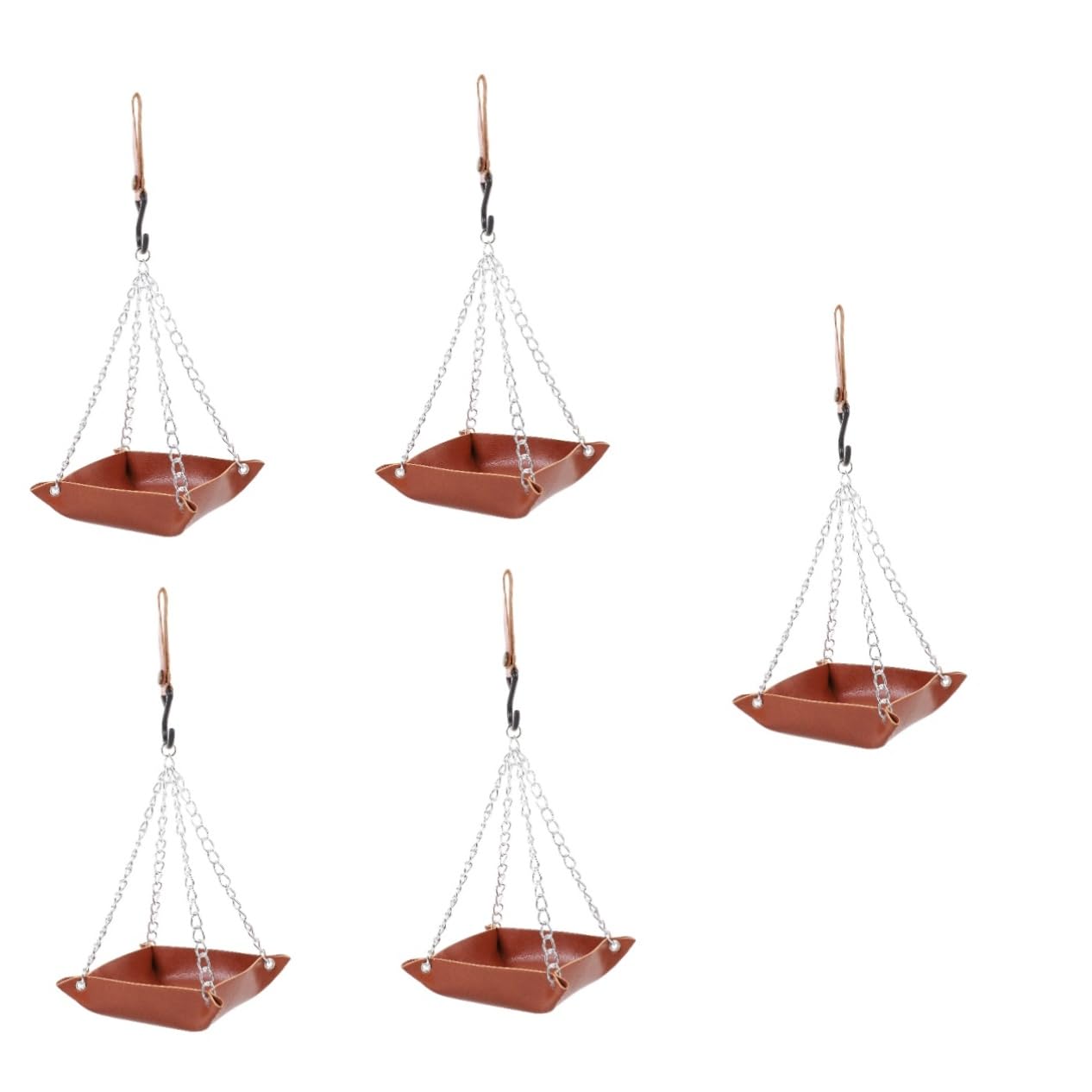 POPETPOP 5 Pz Mangiatoia Per Colibrì Alimentatore D'acqua Ghiandaia Mangiatoia Automatica Per Uccelli Palo Sospeso Automatico Finestra Della Mangiatoia Per Uccelli Alimentatori Pelle Brown