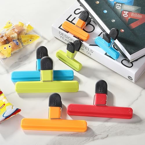 Image of 8PCS Chip Bag Clips, HIA Stylish Wide Open Bag Clips for Food Storage, Heavy Seal Grip, Assorted Size (6 inch*3.3 inch for 4 and 3 inch*2.5 inch for 4)