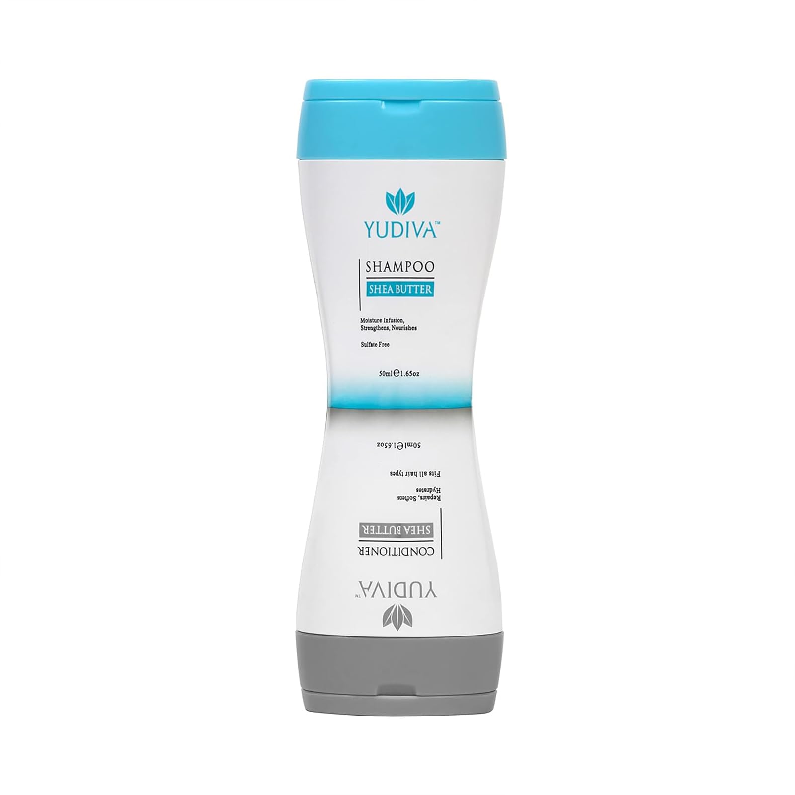Dual Chamber Shampoo and Conditioner with Shea Butter - 3.3 Fl Oz Travel Shampoo and Conditioner Duo - Moisturizing Haircare - Airline Friendly Size (1, 3.3 oz)