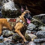 OneTigris X Commander Taktisches Hundegeschirr, Air Mesh Brustgeschirr Hund mit 1 Komfortgriff und 2 Metall-D-Ring, Hochpräzises Laserschneiden Langlebig Nylon Geschirr Hund mit Reflektierenden