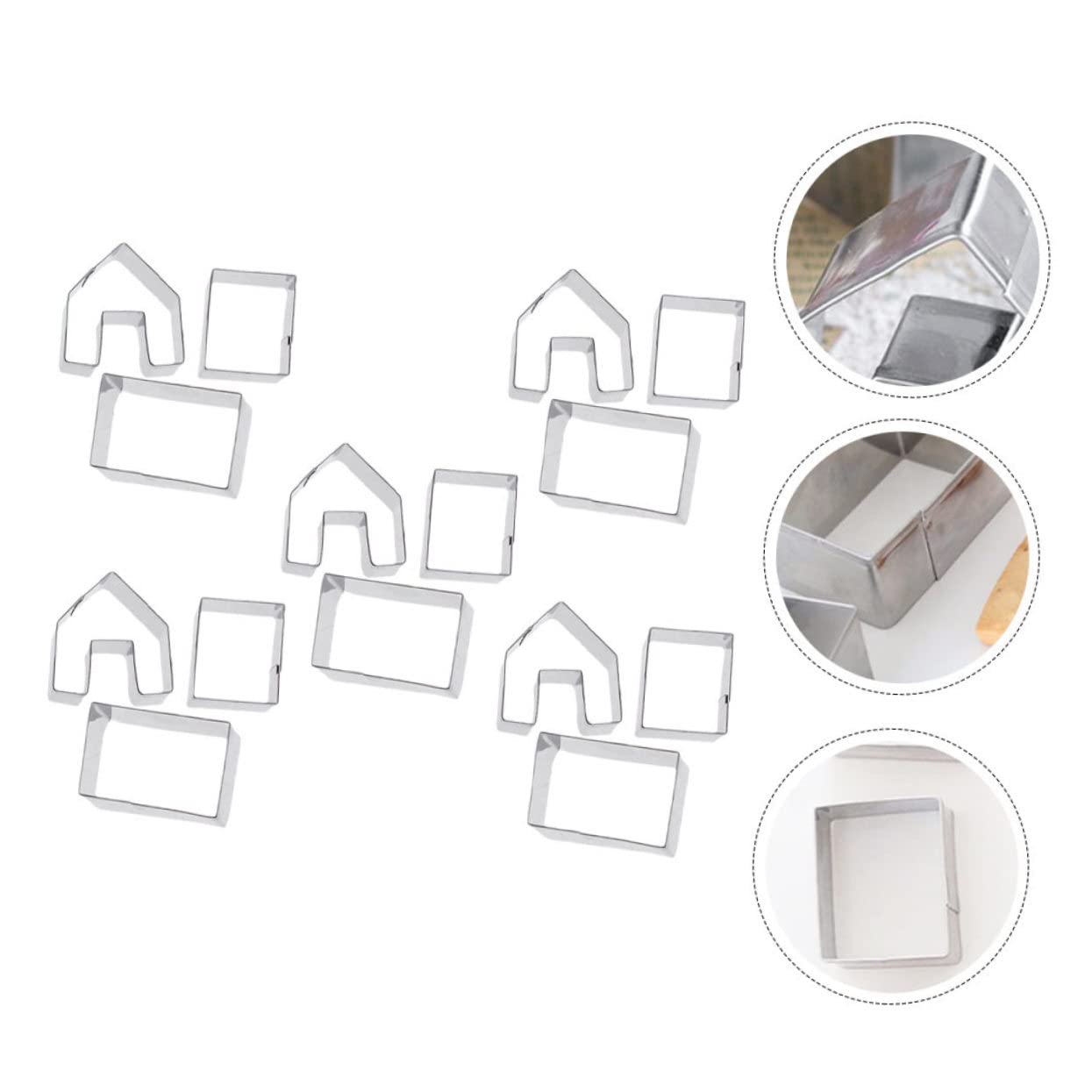 Toyvian Emporte-Pièces Maison d'Épices Noël Moules à Biscuits Mini Maison Acier Inoxydable Lot de 15 Sets de Pièces Découpe Pâte Pâtisserie pour Biscuits Fondant Fête Amateurs de Pâtisserie