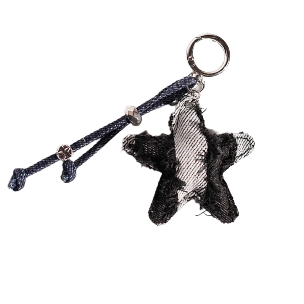 Elnwnnkc Lovely Cartoon Denims Heart Keychain for Women Girls Trendy Bag Charm Lightweight