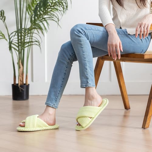 Image of GOEWY Slippers for Women with Memory Foam Open toe House Bedroom Shoes