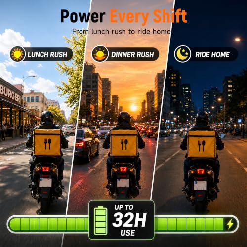 Image of Moman Motorcycle Helmet Headsets Speaker, Hands‑Free Hi-Fi Speakers Dual Noise Cancellation with Loud Sound, Voice Assistant IPX6 Waterproof with RGB FM Radio for All Helmets and Solo Riding (H4P)