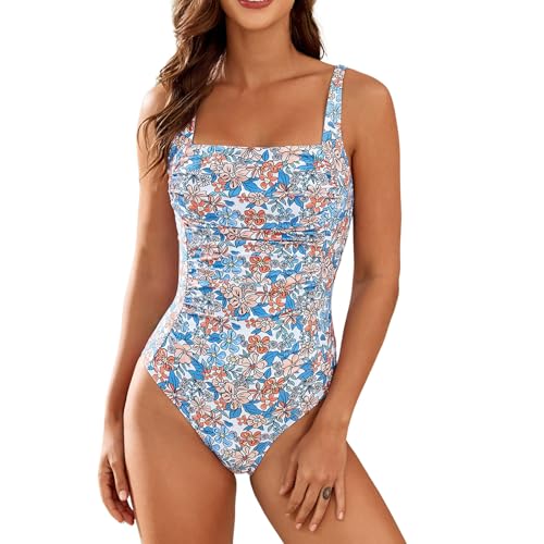 Maillot de bain floral pour femmes résistant au chlore avec bretelles ajustables