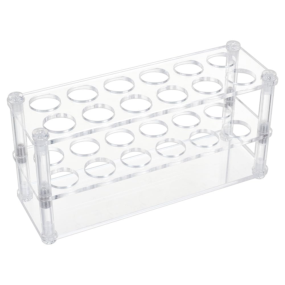 OLYCRAFT 12 Holes Acrylic Test Tube Rack 10ML Test Tube Display Stands 6mm Hole Labortory Display Racks Colorimetric Stand Centrifuge Tubes Rack for
