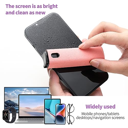 Image of CUIUD Screen Cleaner Kit, 2 in 1 Screen Cleaner Spray and Wipe, Touch Screen Mist Cleaner, Spray Bottle for Mobile Phone /Laptop /Tablet /TV /Monitor /Car Screens (Pink)